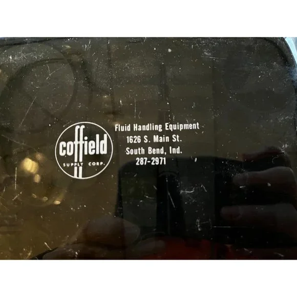 Vintage 1950s MCM Oil Drill Rig souvenir black gold glass tray South Bend In